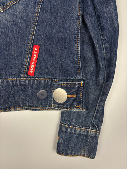 Miss Sixty 2000s Metalic Dark Denim Jacket (women's M)