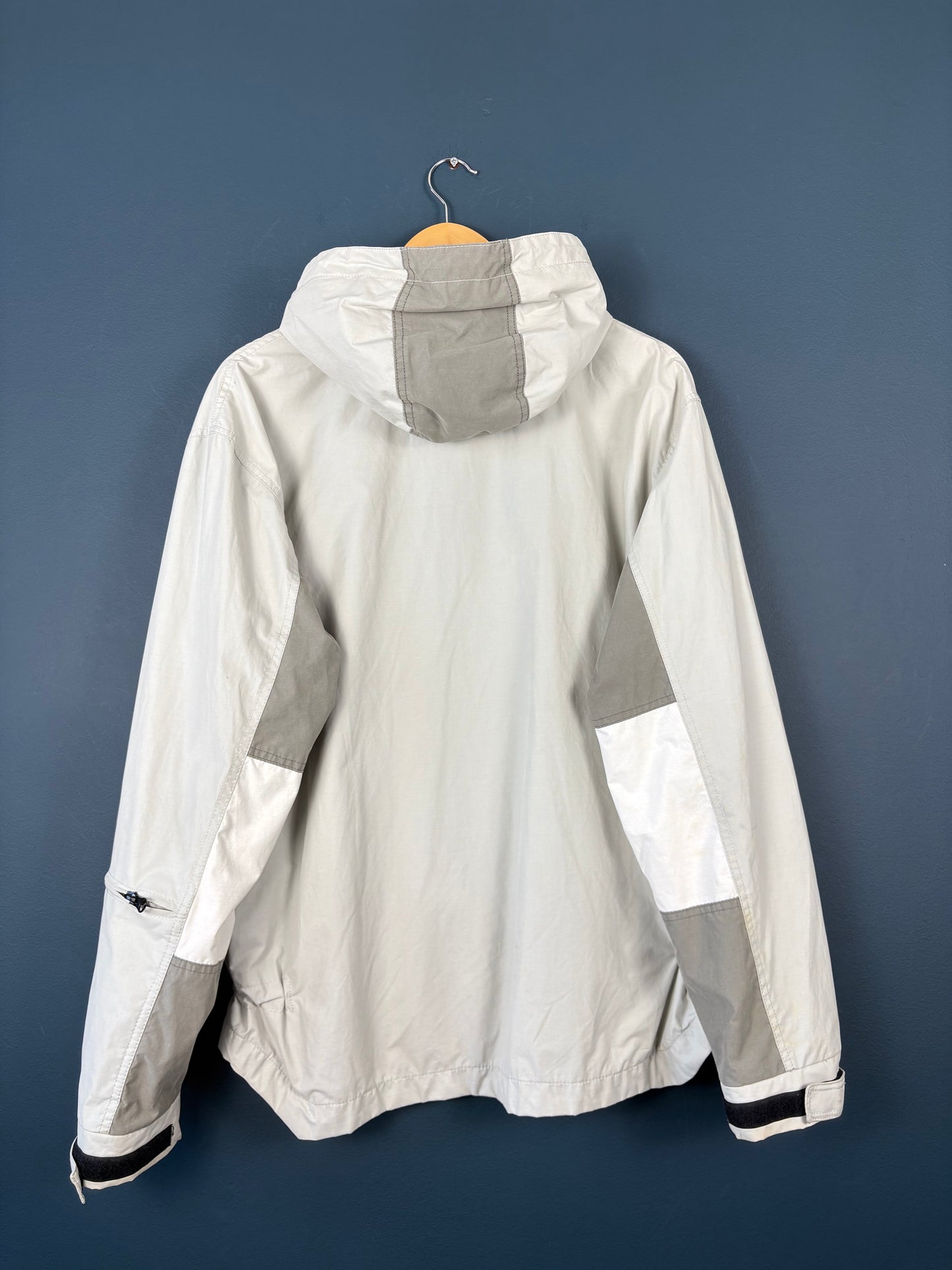 Vintage Energie Off White Two Tone Technical Rain Jacket (L)