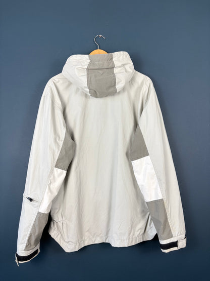 Vintage Energie Off White Two Tone Technical Rain Jacket (L)