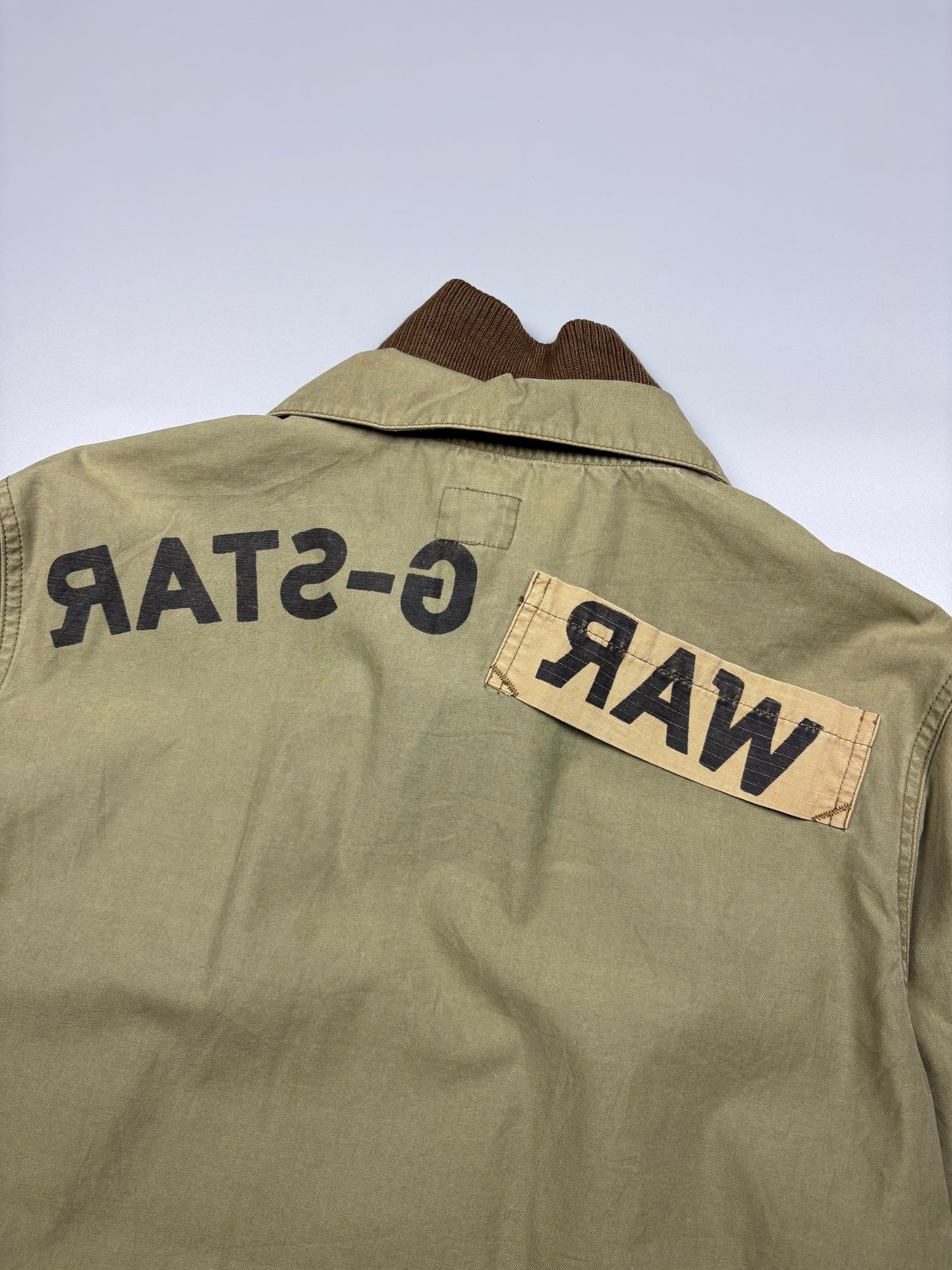 G-Star 2000s Olive Green Zip-up Harrington Jacket (L)