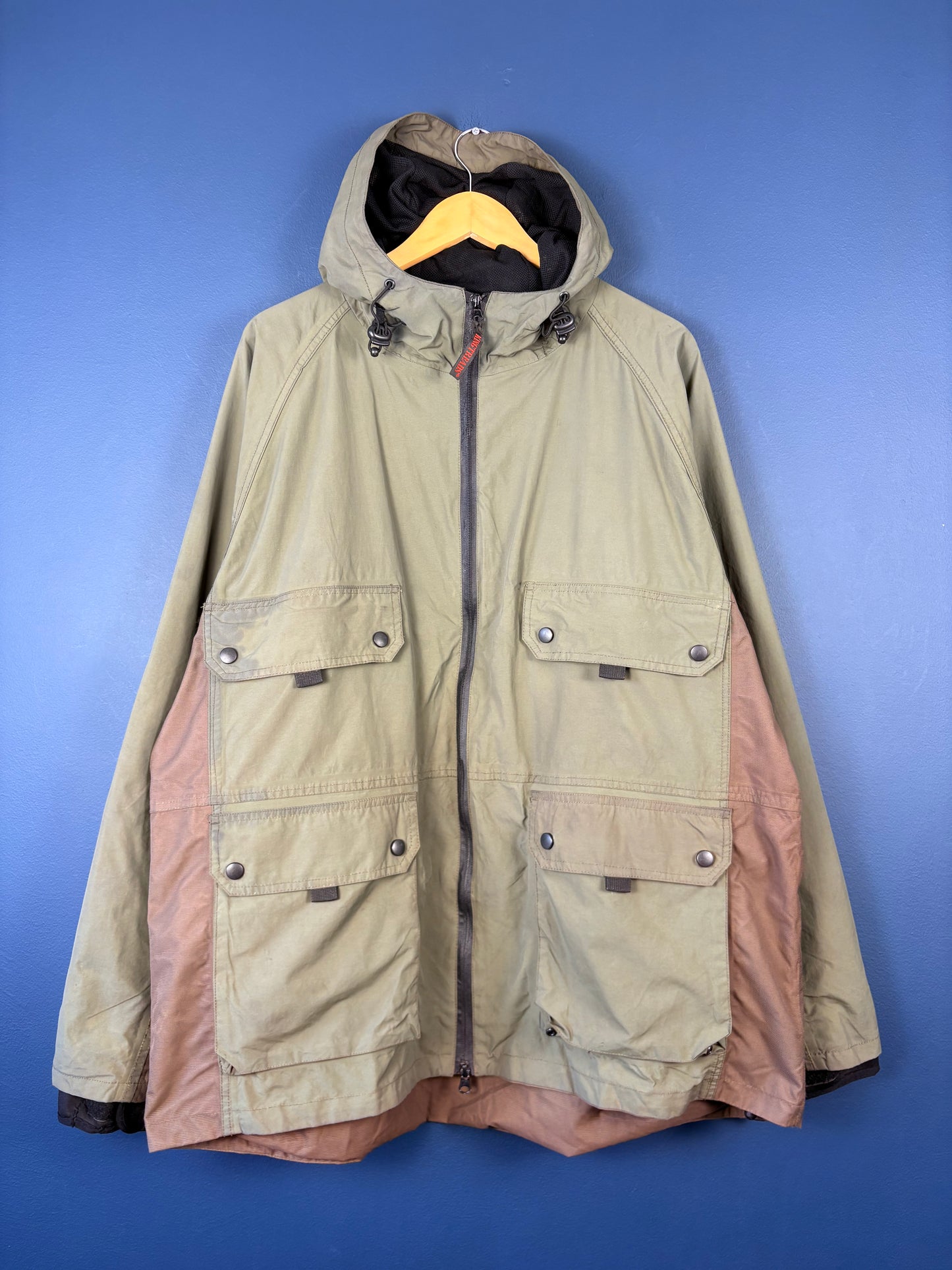 Vintage 90s Kingtreads Workwear Double Zip Green Hooded Jacket (L)