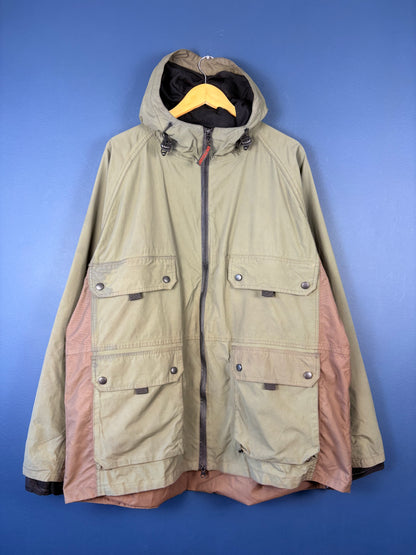 Vintage 90s Kingtreads Workwear Double Zip Green Hooded Jacket (L)