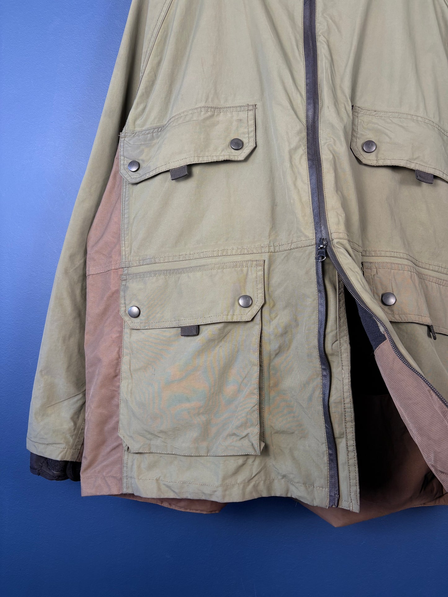 Vintage 90s Kingtreads Workwear Double Zip Green Hooded Jacket (L)