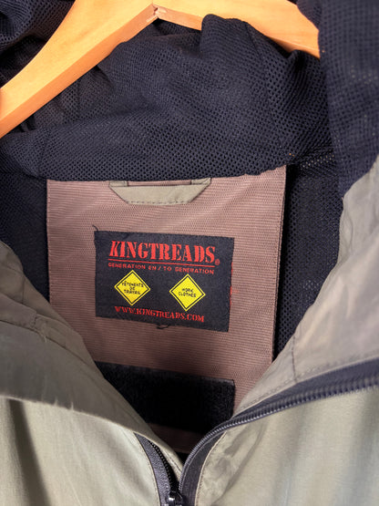 Vintage 90s Kingtreads Workwear Double Zip Green Hooded Jacket (L)