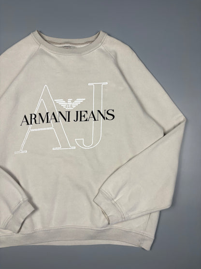 Armani Jeans 2000s Cream Henley Jumper (M)