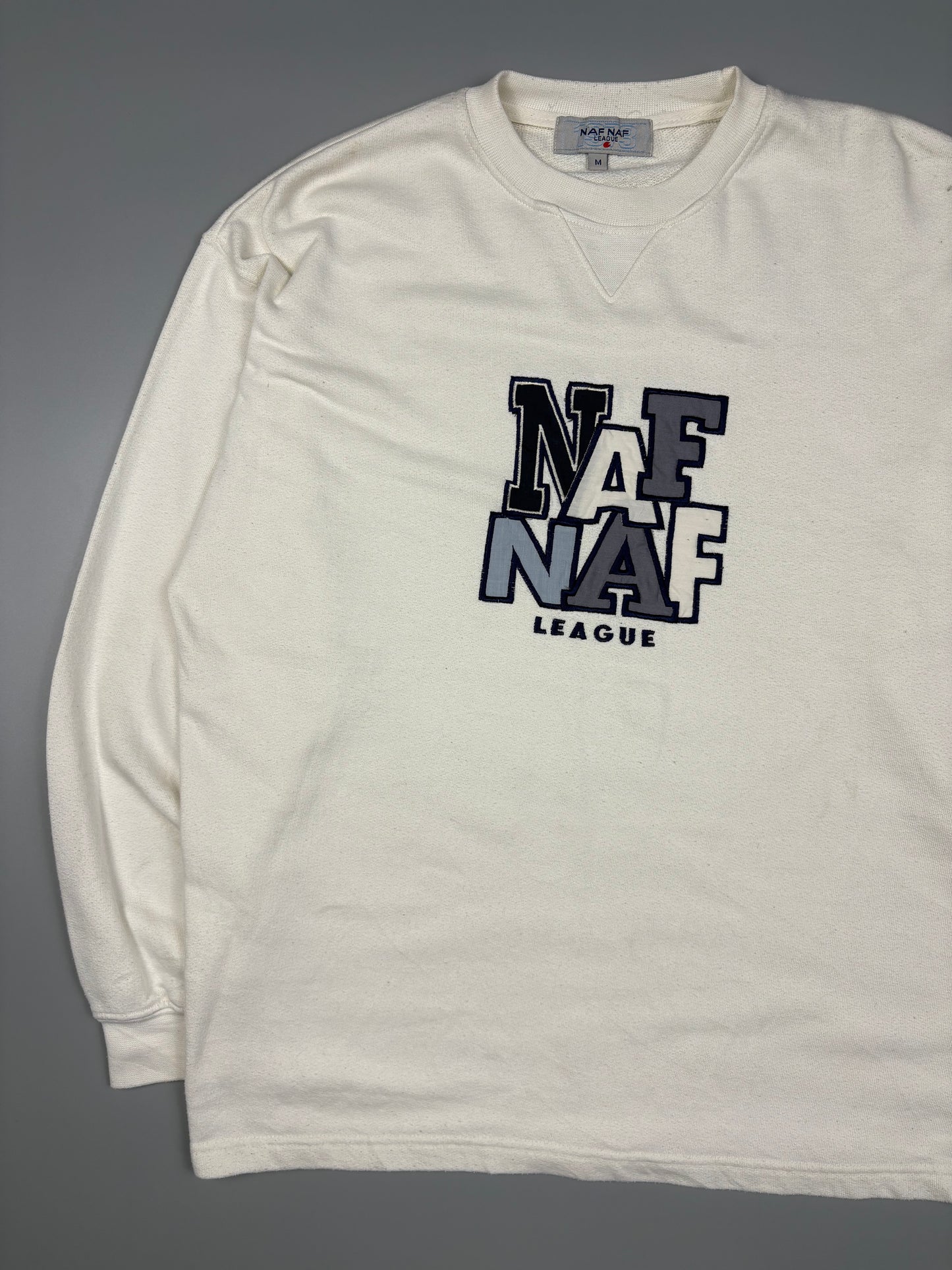 Vintage NAF NAF Embroidered White Jumper (M)