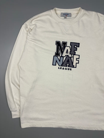 Vintage NAF NAF Embroidered White Jumper (M)