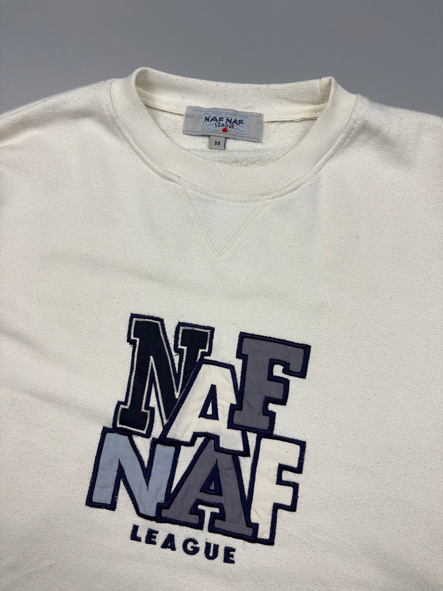 Vintage NAF NAF Embroidered White Jumper (M)