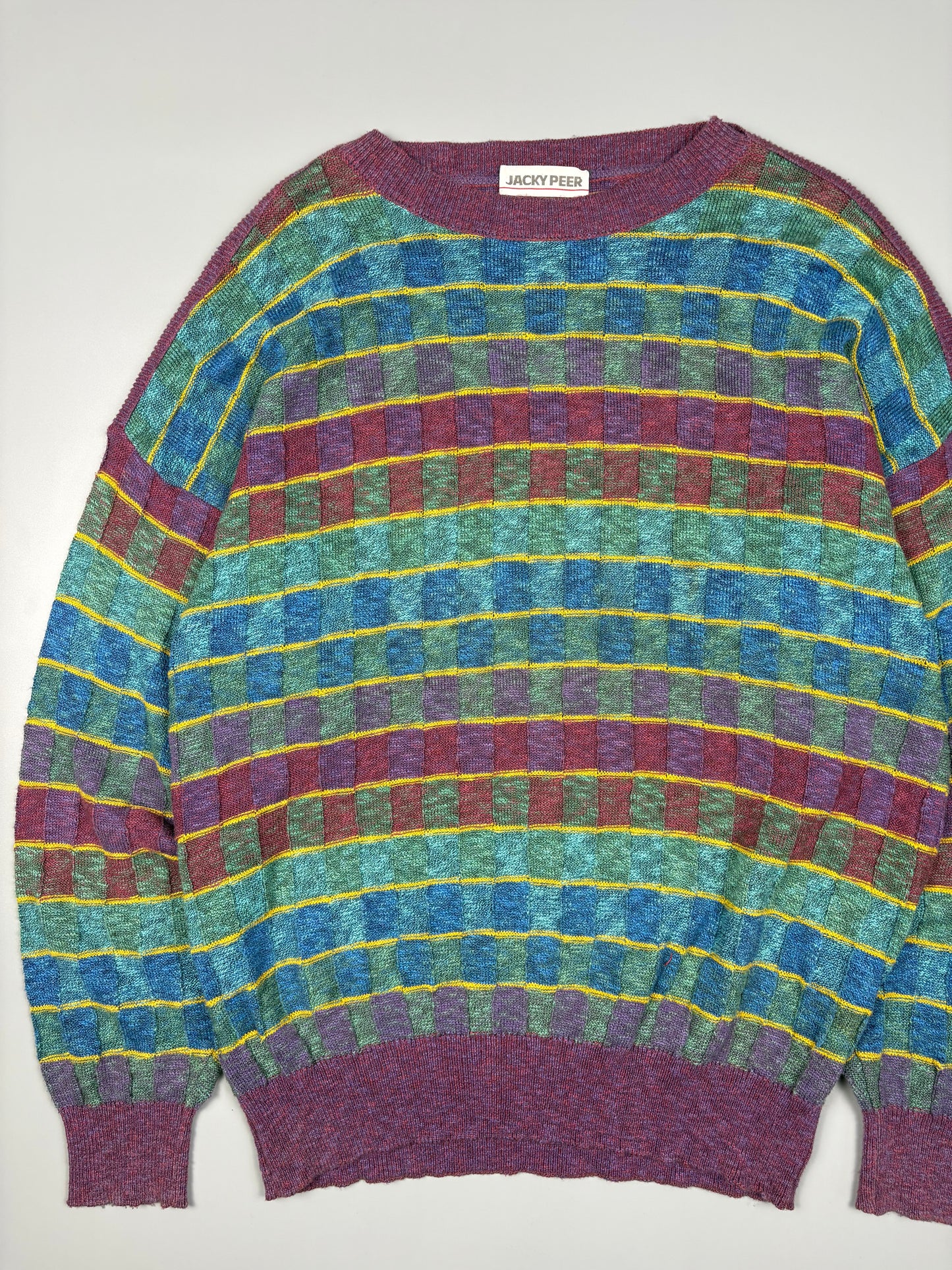 Vintage 1980s West German Multi-coloured Knit Jumper (L)
