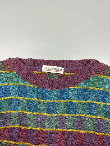Vintage 1980s West German Multi-coloured Knit Jumper (L)