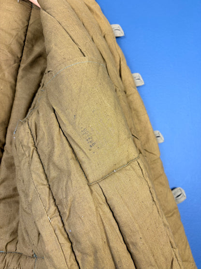 Vintage 80s Soviet Army Telogreika Khaki Quilted Jacket (M)