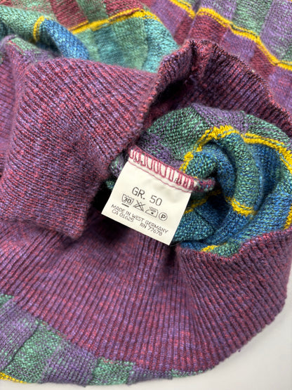 Vintage 1980s West German Multi-coloured Knit Jumper (L)