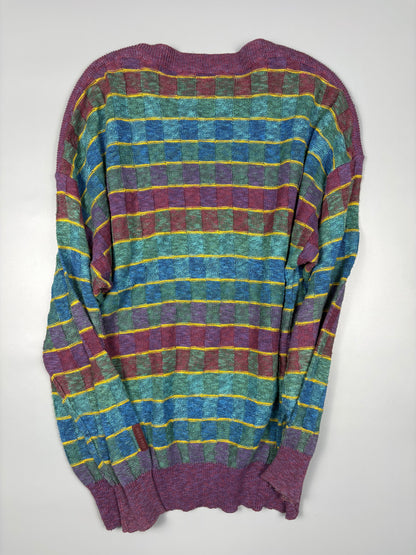Vintage 1980s West German Multi-coloured Knit Jumper (L)