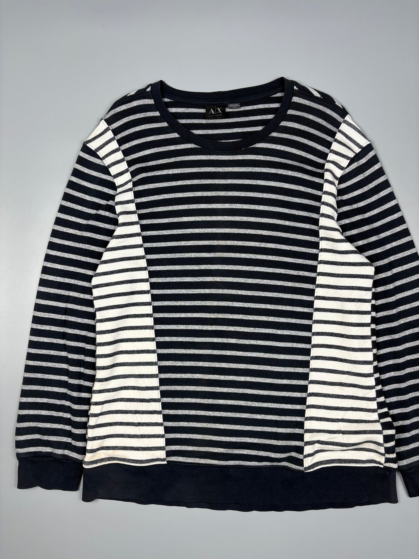Armani Exchange Patch Stripe Navy Jumper (XL)