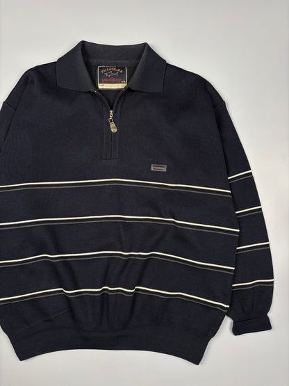 Vintage 1990s Paul & Shark Navy Quarter Zip Jumper (XXL)