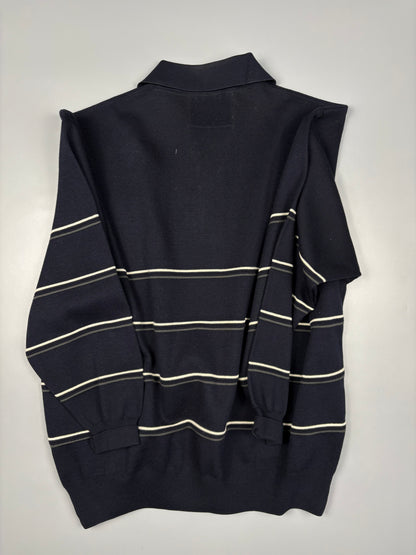 Vintage 1990s Paul & Shark Navy Quarter Zip Jumper (XXL)