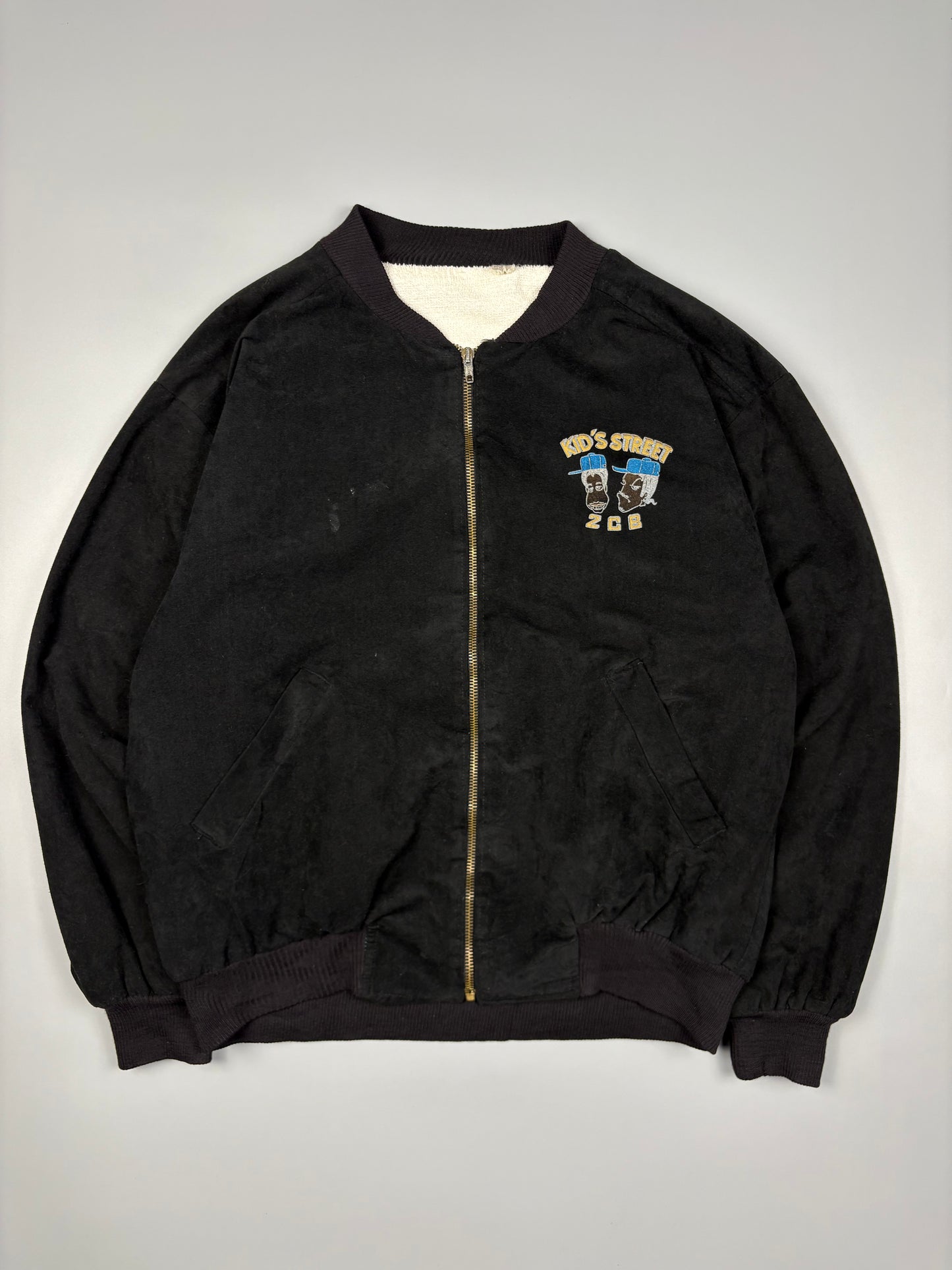 Vintage 1990s UK Rave Scene Black Suede Jacket (M)
