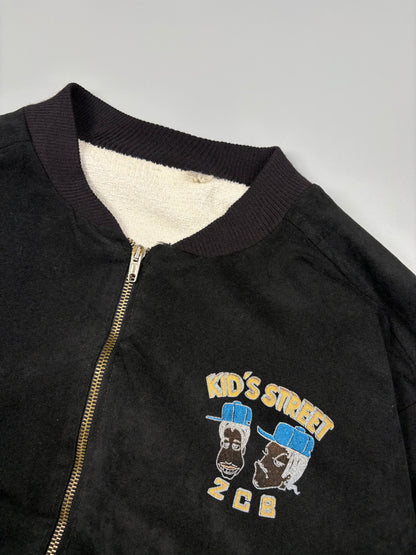 Vintage 1990s UK Rave Scene Black Suede Jacket (M)