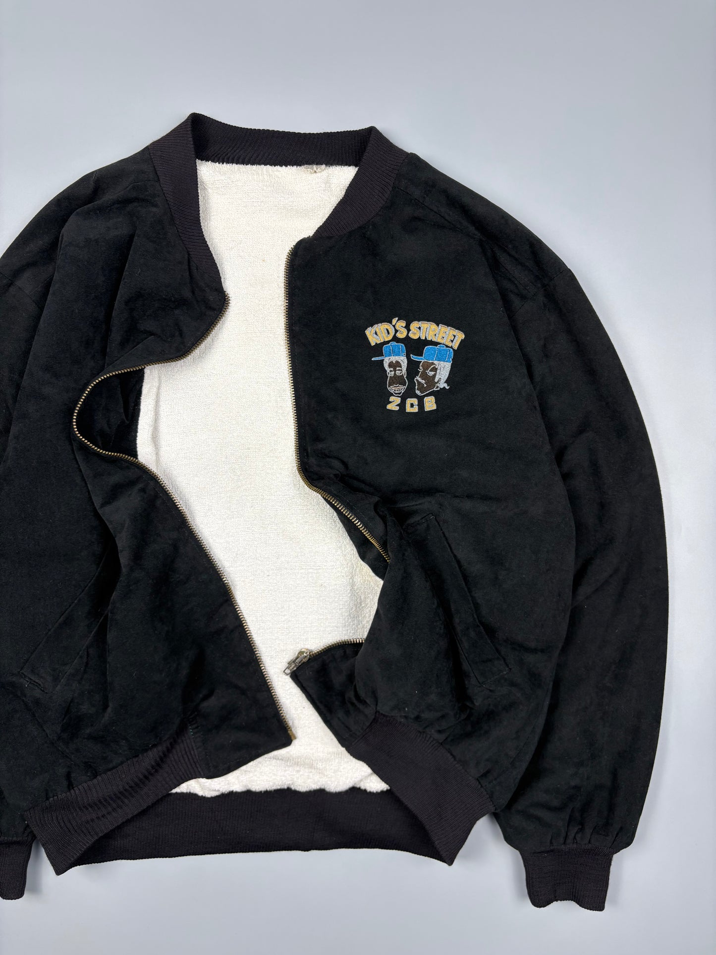 Vintage 1990s UK Rave Scene Black Suede Jacket (M)