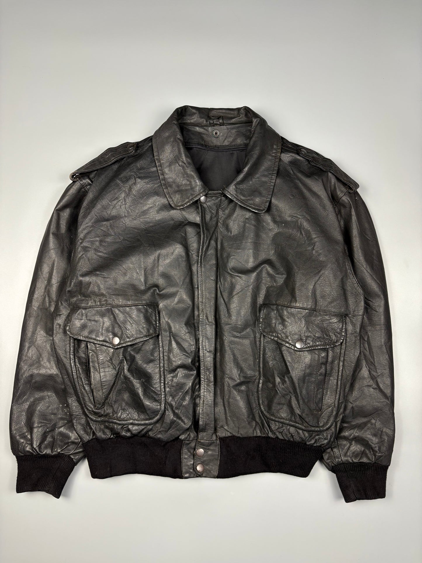Vintage 1980s Aviation Leather A-2 Flight Jacket (L)
