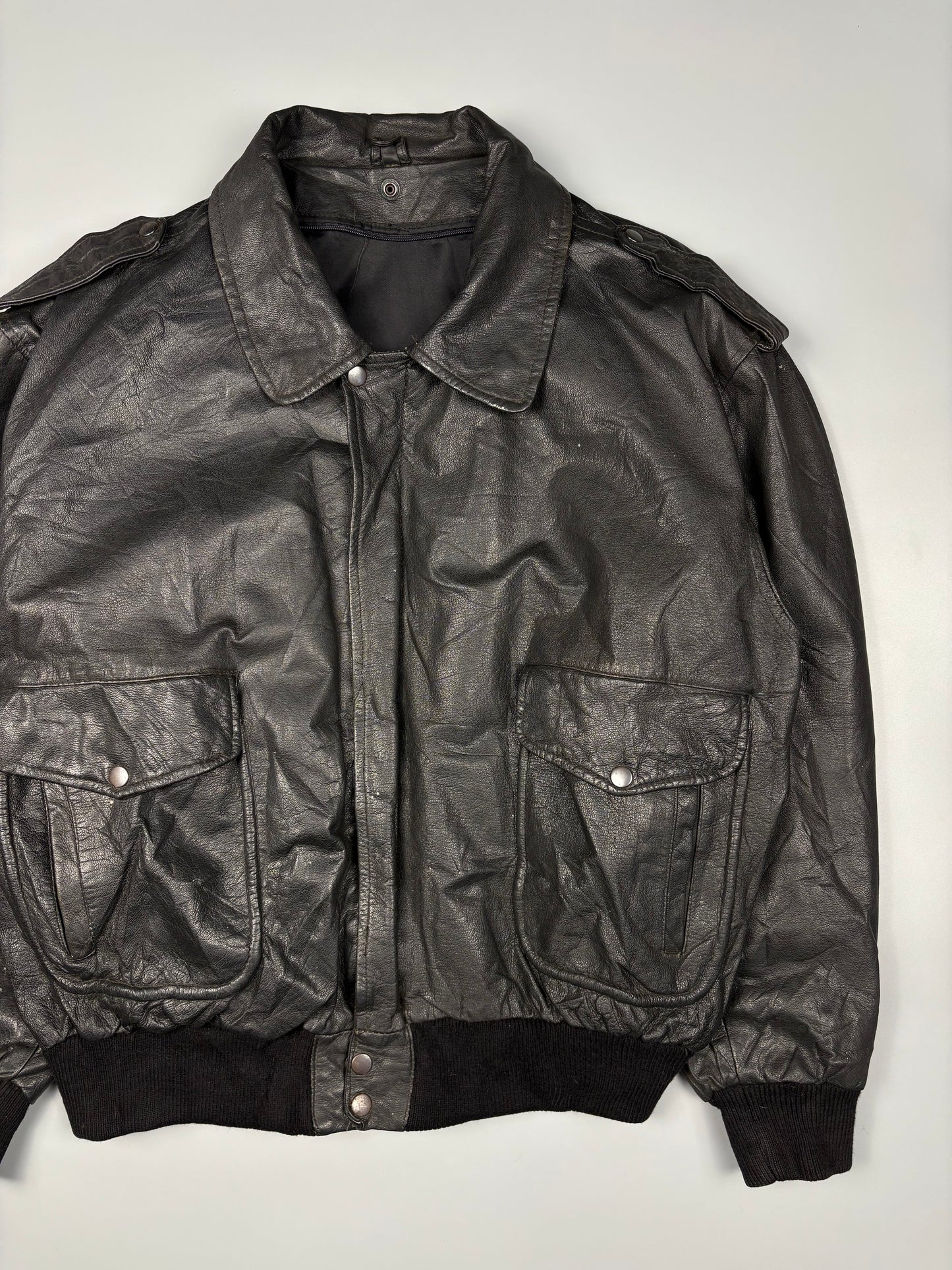 Vintage 1980s Aviation Leather A-2 Flight Jacket (L)