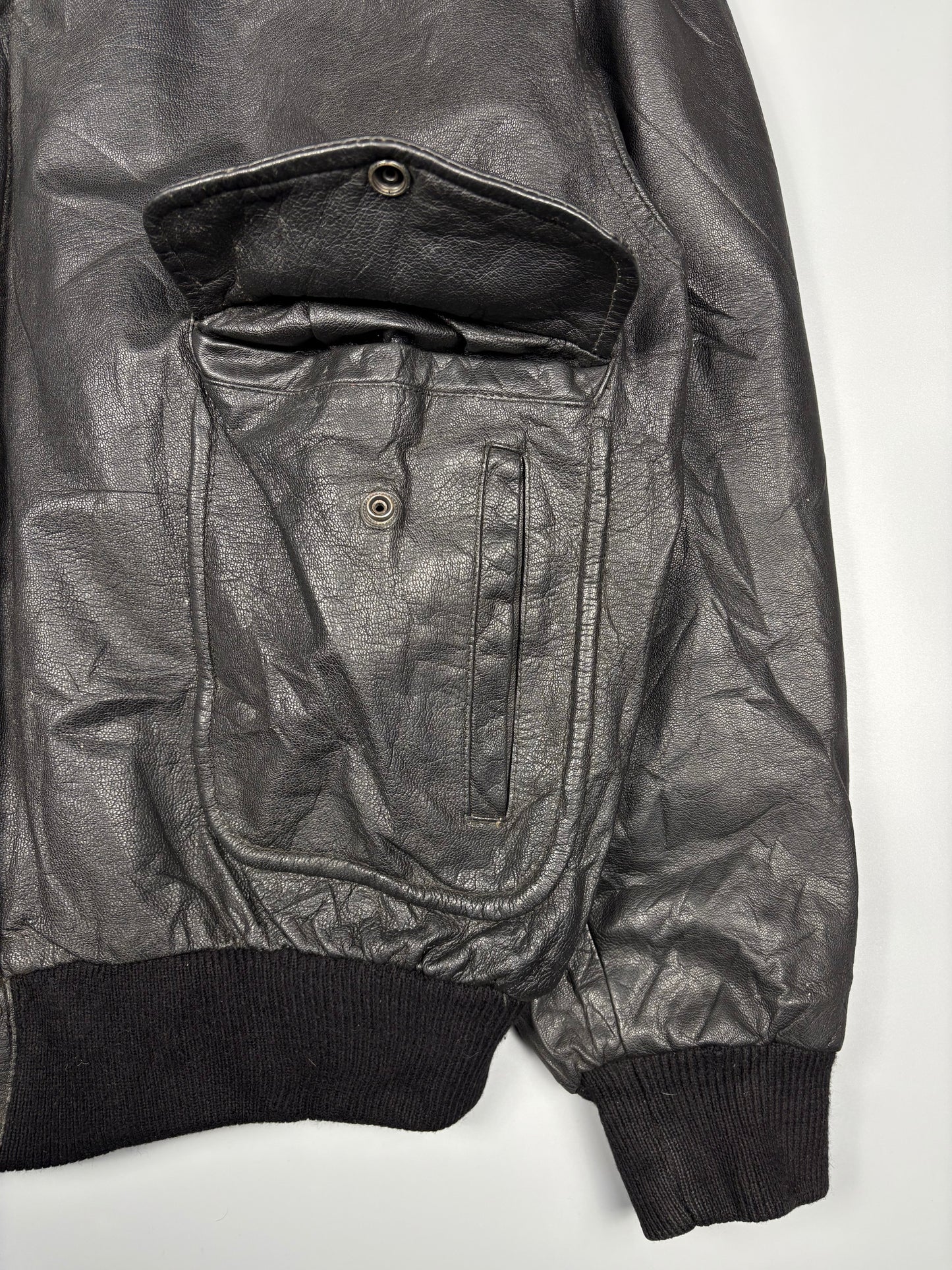 Vintage 1980s Aviation Leather A-2 Flight Jacket (L)