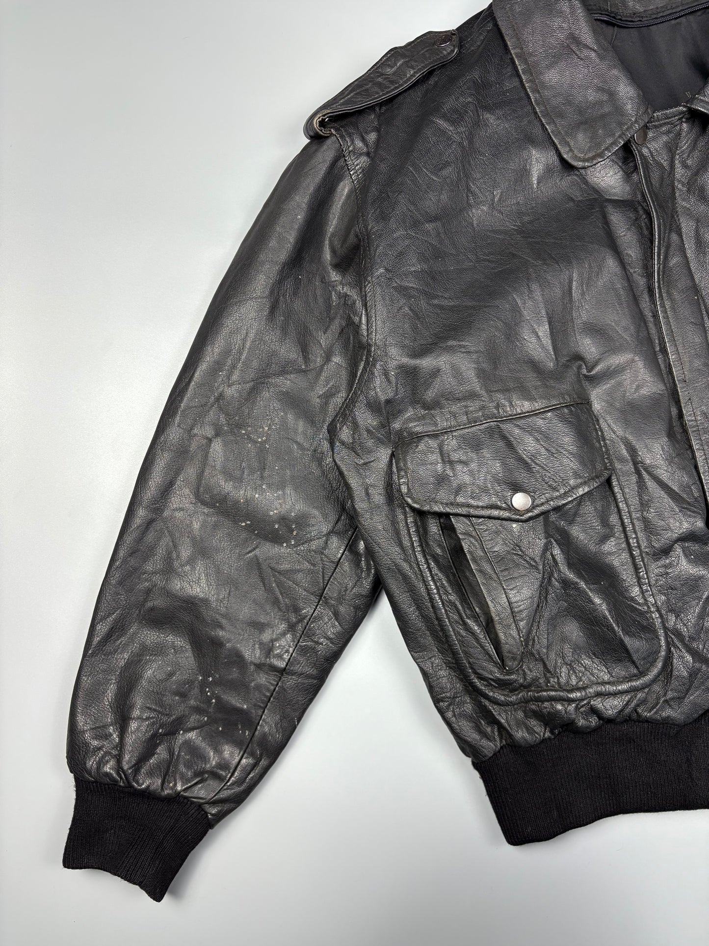 Vintage 1980s Aviation Leather A-2 Flight Jacket (L)