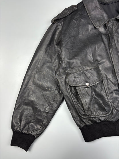 Vintage 1980s Aviation Leather A-2 Flight Jacket (L)
