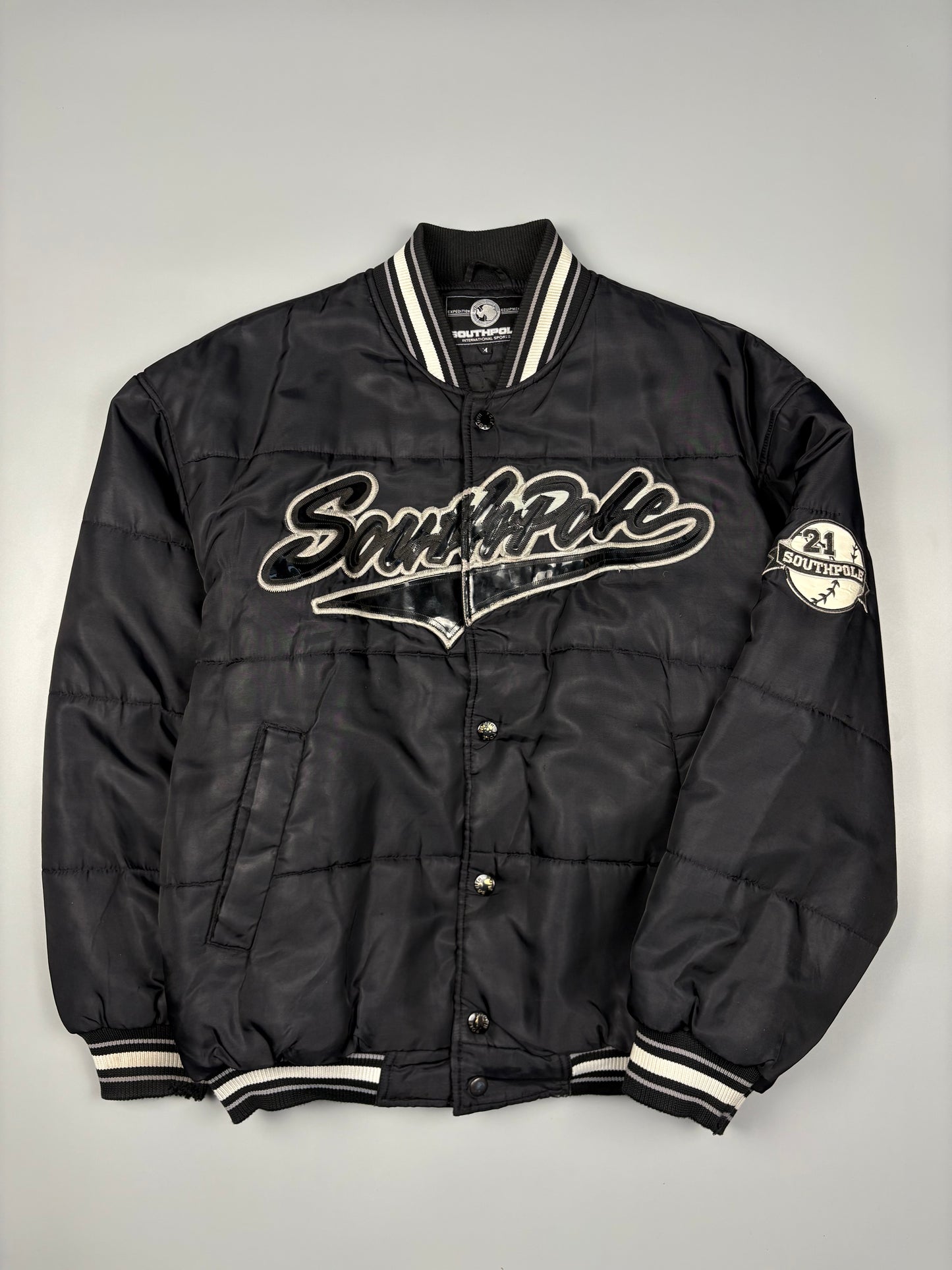South Pole 2000s Black Quilted Bomber Jacket (M)