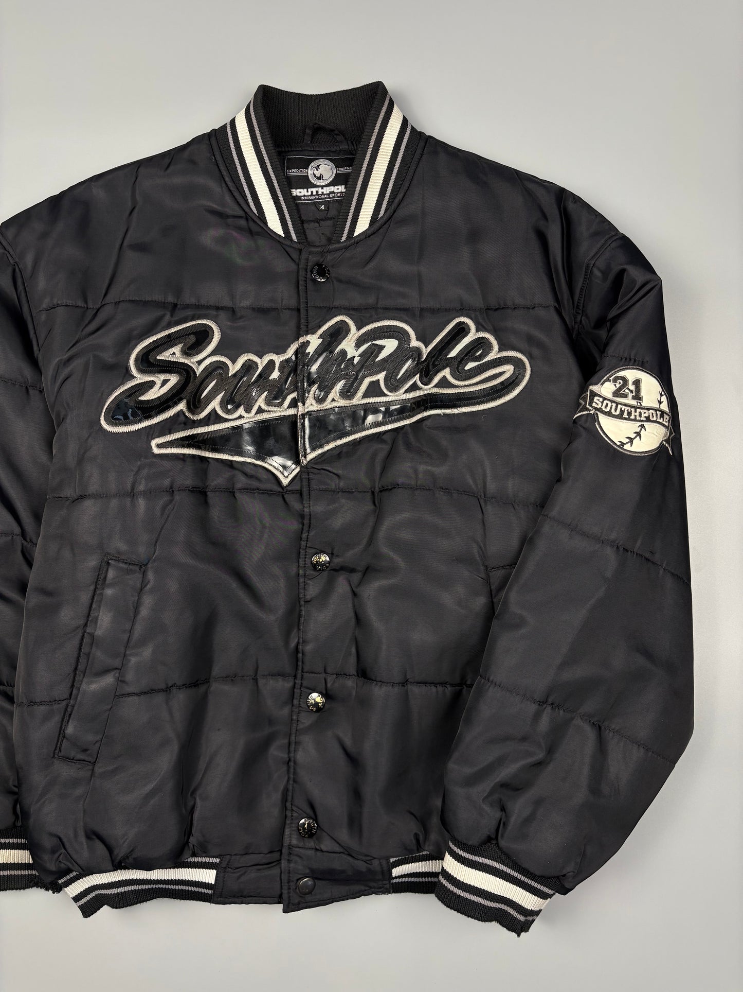 South Pole 2000s Black Quilted Bomber Jacket (M)