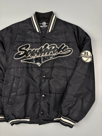 South Pole 2000s Black Quilted Bomber Jacket (M)