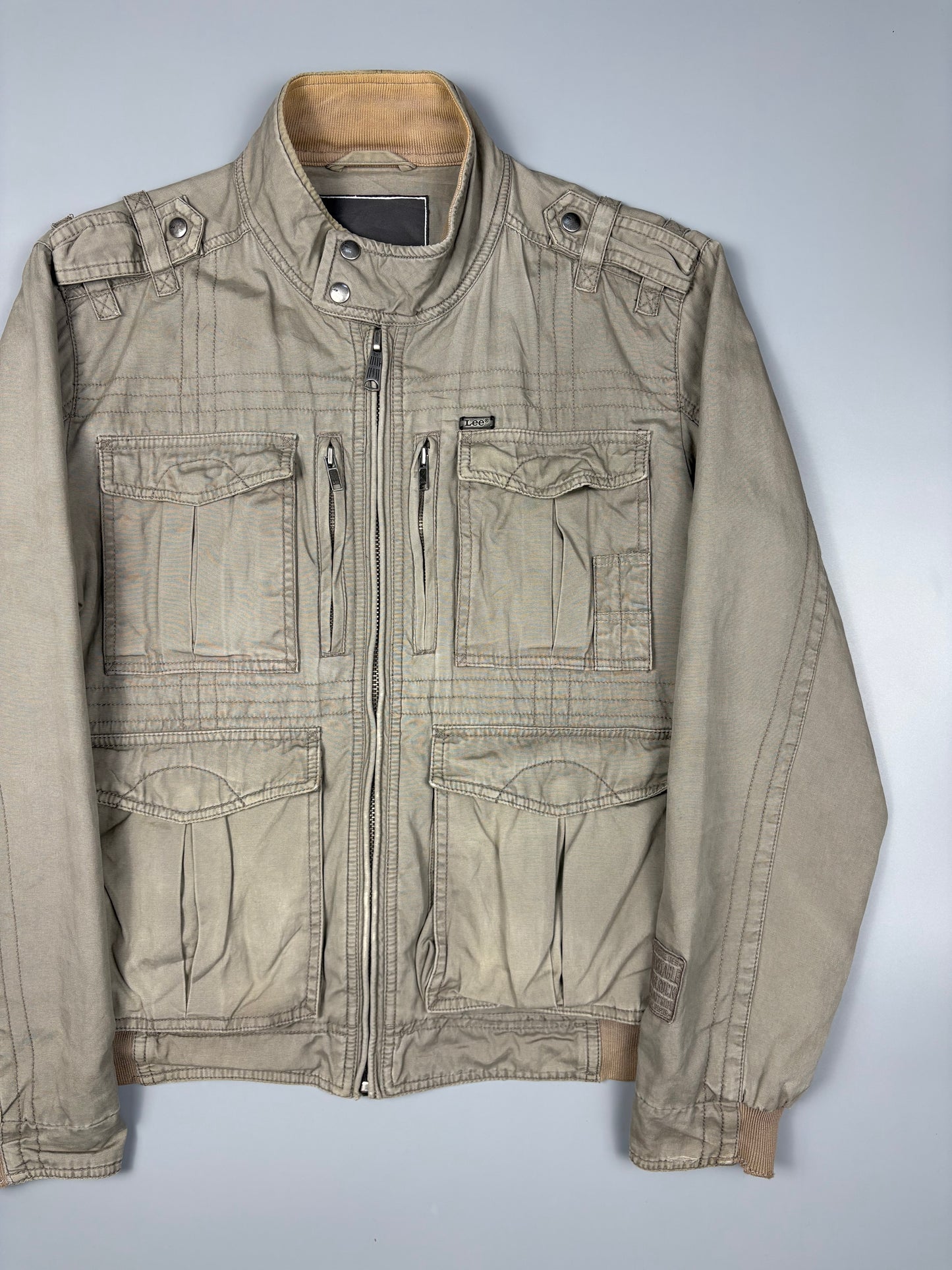 LEE Workwear 2000s Beige Canvas Utility Jacket (M)