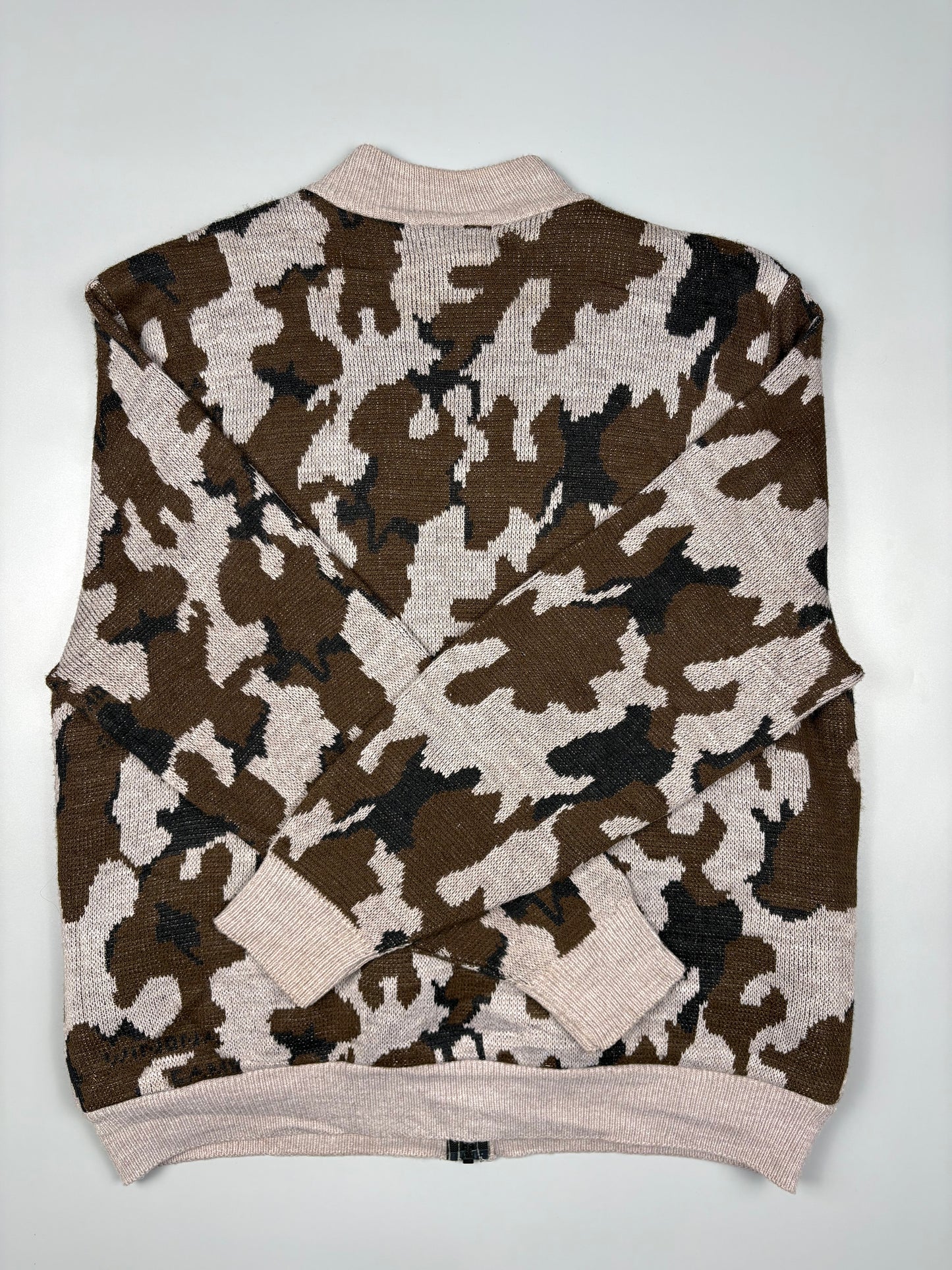 Vintage 1980s Cabela's Snow Camo Shearling Lined Wool Jacket (XL)