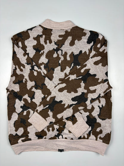 Vintage 1980s Cabela's Snow Camo Shearling Lined Wool Jacket (XL)