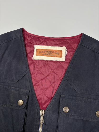 Vintage Zip Jeans & Co. Navy Technical Multi-pocket Vest (L)