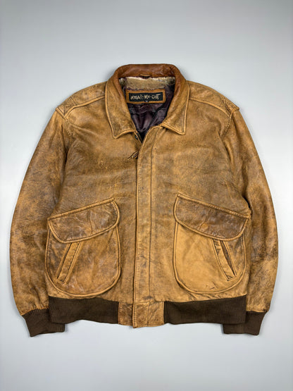Vintage 1970s Aviation Leather A-2 Flight Jacket (M)