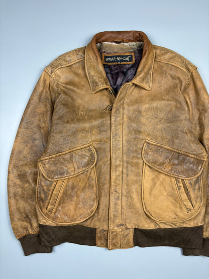 Vintage 1970s Aviation Leather A-2 Flight Jacket (M)