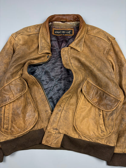 Vintage 1970s Aviation Leather A-2 Flight Jacket (M)