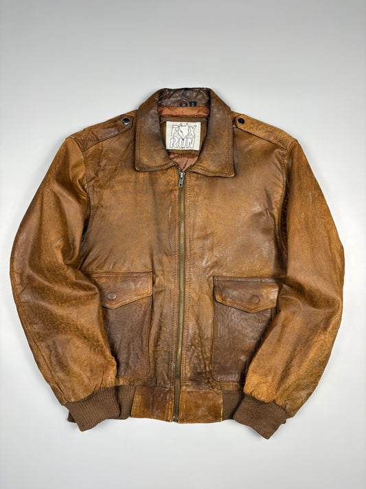 Vintage Fox Run Aviation Leather A-2 Flight Jacket (M)