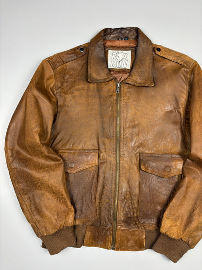 Vintage Fox Run Aviation Leather A-2 Flight Jacket (M)
