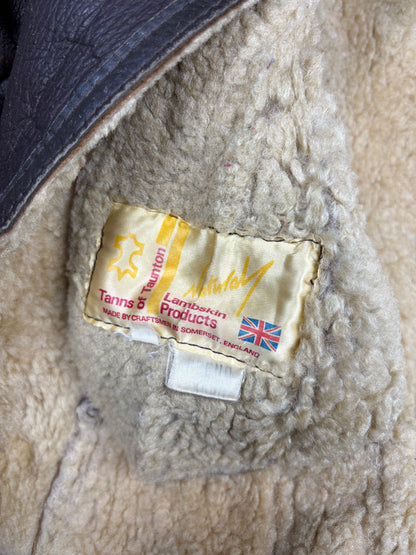 Vintage 1980s Shearling Lined B-3 Bomber Leather Jacket (XL)