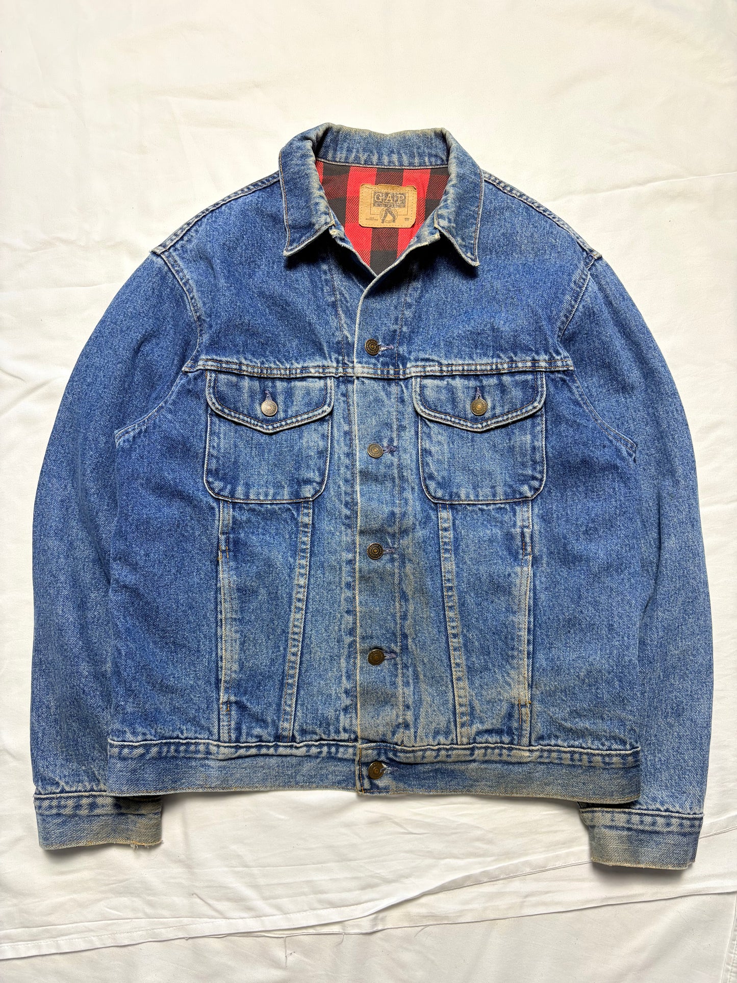 Vintage GAP Flannel Lined Denim Jacket (S)