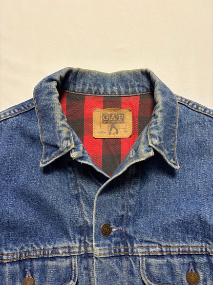 Vintage GAP Flannel Lined Denim Jacket (S)