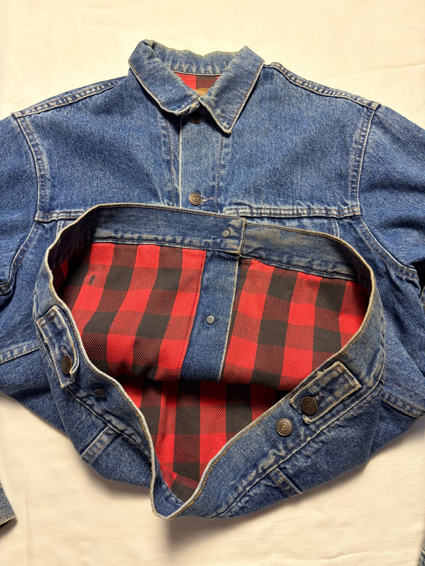 Vintage GAP Flannel Lined Denim Jacket (S)