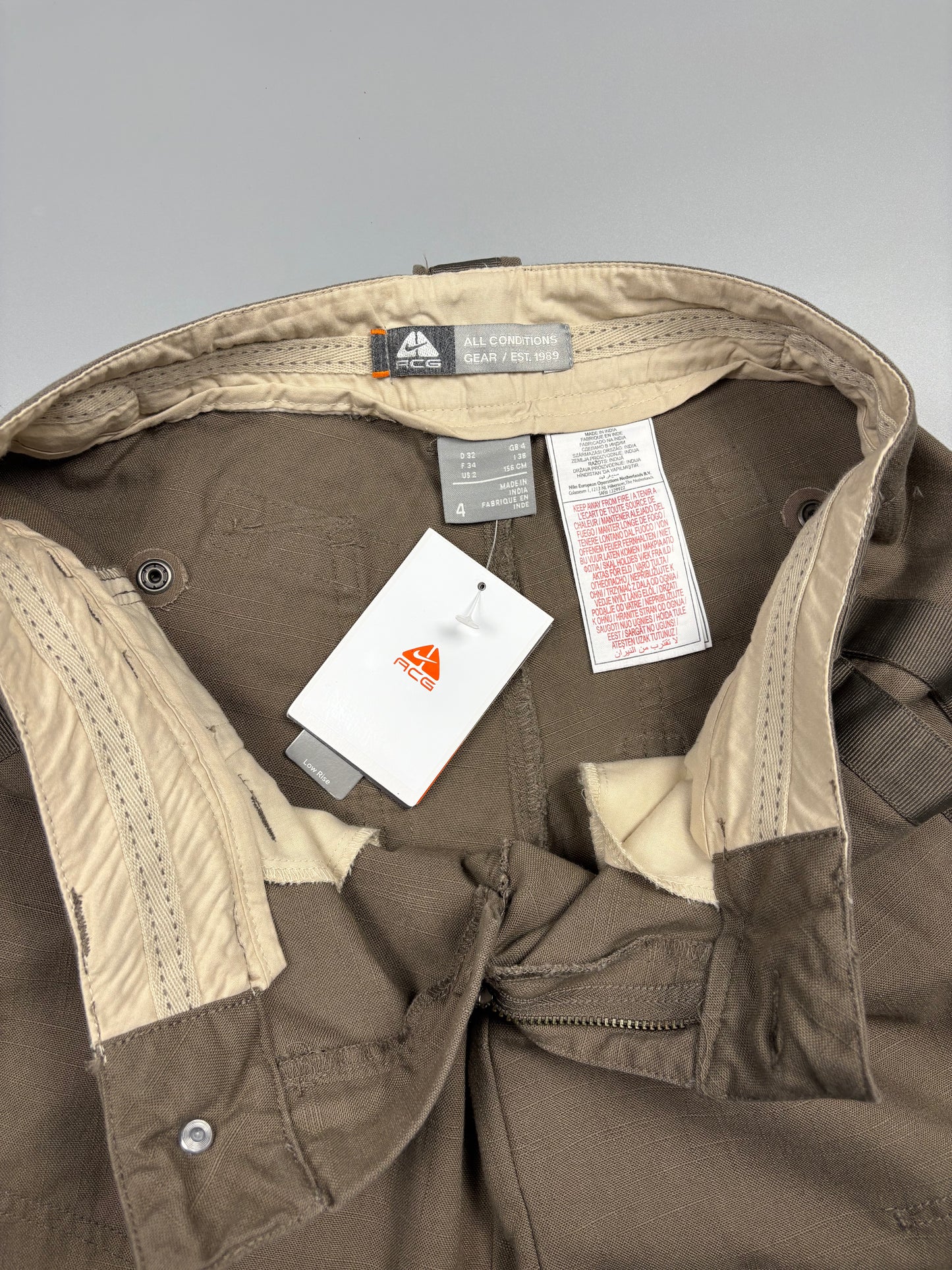 Nike ACG Military Green Loose Fit Cotton Trousers (women's 4)