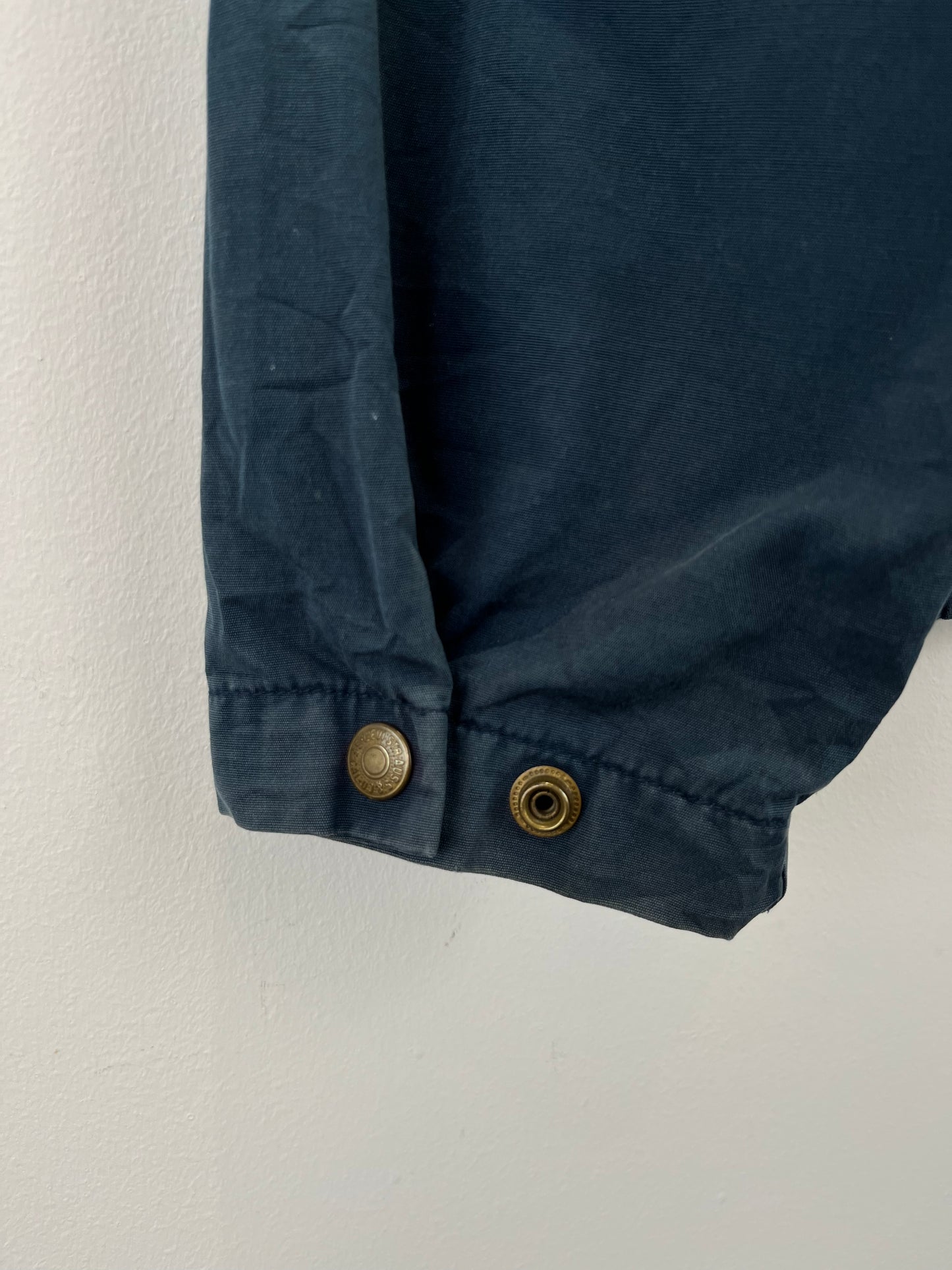 Vintage Levi's 90s Navy Blue Canvas Workwear Harrington Jacket (L)