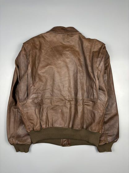 Vintage 1980s Aviation Leather A-2 Flight Jacket (M)