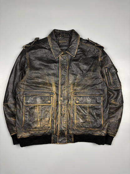 Vintage 1990s Aviation Leather A-2 Flight Jacket (L)