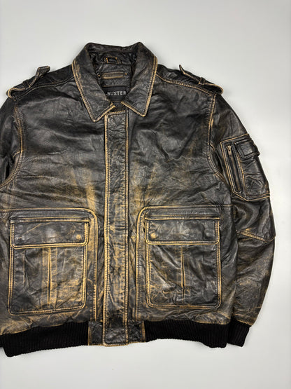 Vintage 1990s Aviation Leather A-2 Flight Jacket (L)