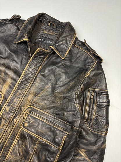 Vintage 1990s Aviation Leather A-2 Flight Jacket (L)